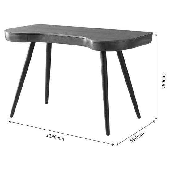 Sacramento Wooden Laptop Desk In Walnut With Black Legs