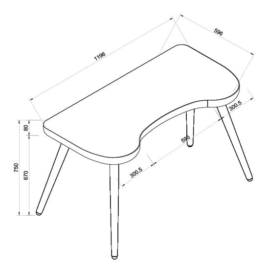 Sacramento Wooden Laptop Desk In Walnut With Black Legs
