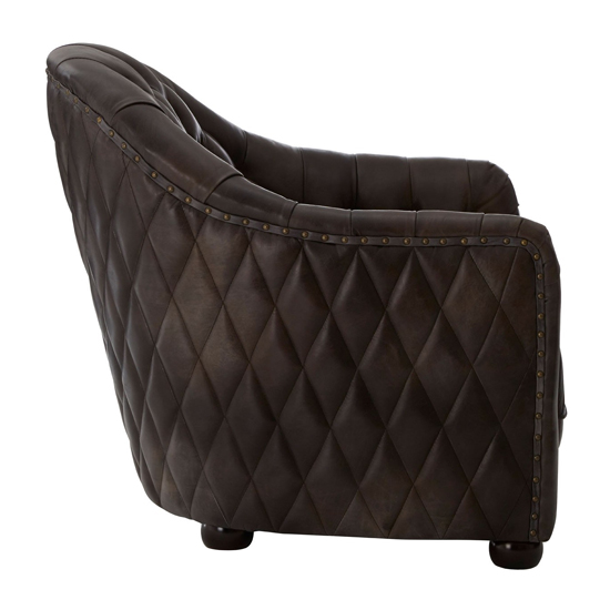 Sadalmelik Classic Faux Leather Armchair In Grey FiF