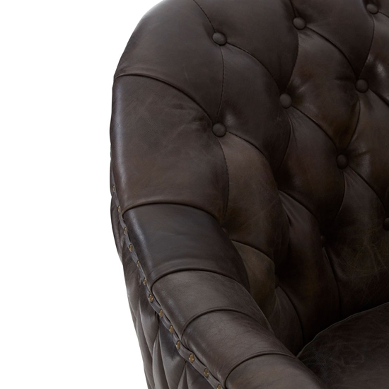 Sadalmelik Classic Faux Leather Armchair In Grey FiF
