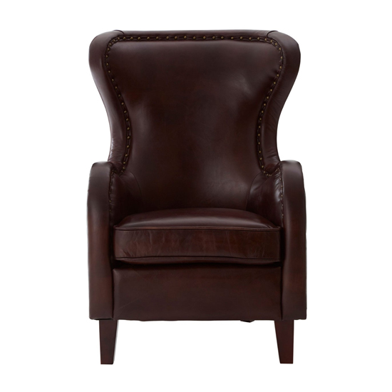 Sadalmelik Faux Leather Armchair In Dark Brown FiF