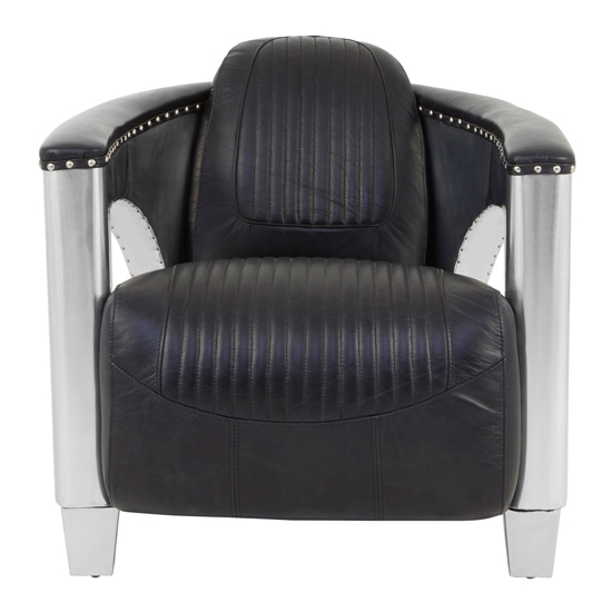 Sadalmelik Faux Leather Sofa Armchair In Black With Silver Frame 969 95 Go Furniture Co Uk Sadalmelik Faux Leather Sofa Armchair, Black Leather Sofa With Silver Studs