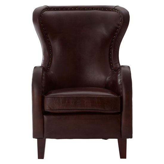 Sadalmelik Upholstered Faux Leather Armchair In Brown_3