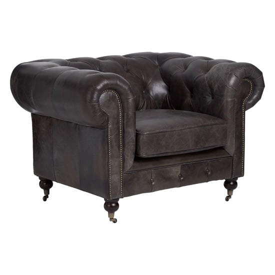 Sadalmelik Upholstered Faux Leather Armchair In Dark Grey_2