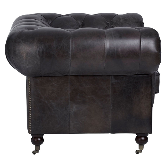 Sadalmelik Upholstered Faux Leather Armchair In Dark Grey_4