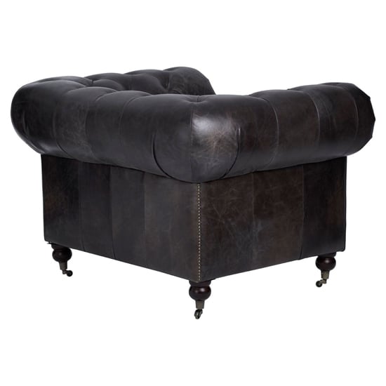 Sadalmelik Upholstered Faux Leather Armchair In Dark Grey_5
