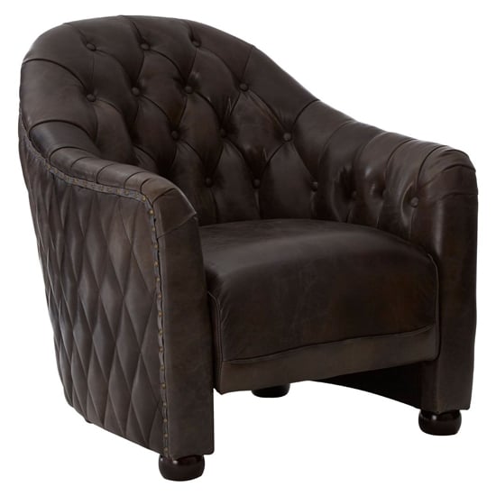 Sadalmelik Upholstered Faux Leather Armchair In Grey_2