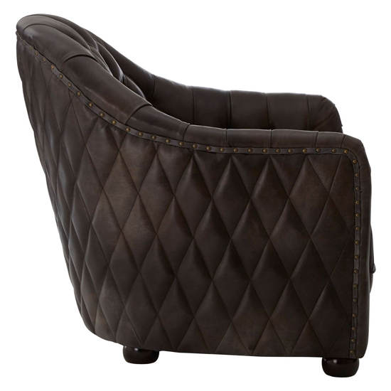 Sadalmelik Upholstered Faux Leather Armchair In Grey_4