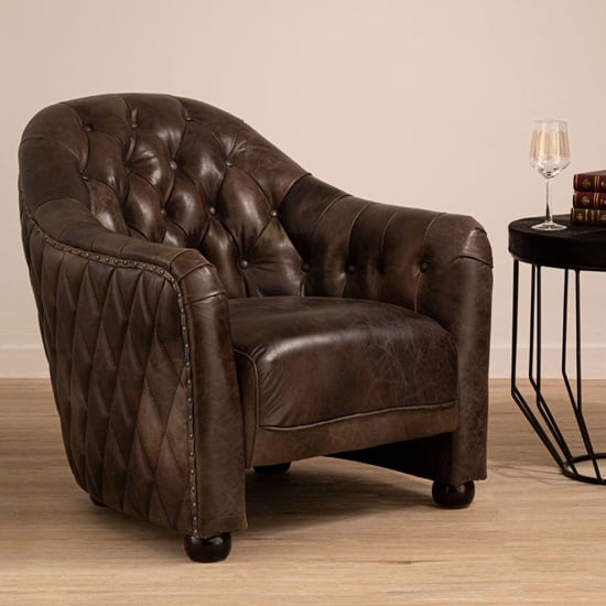 Read more about Sadalmelik upholstered faux leather armchair in grey