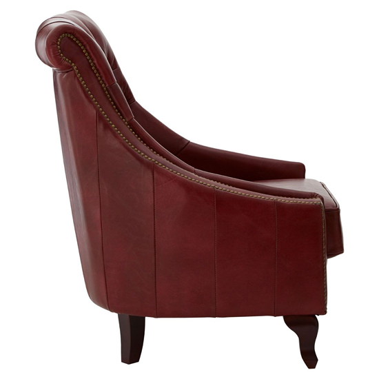Sadalmelik Upholstered Faux Leather Armchair In Red_4