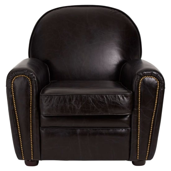 Sadalmelik Upholstered Faux Leather Classic Armchair In Black_2