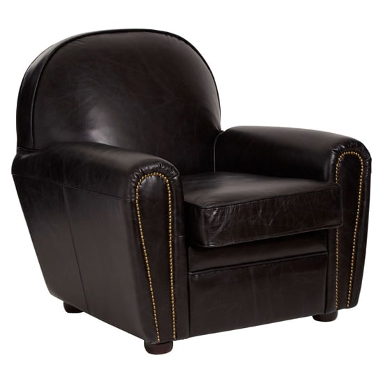 Photo of Sadalmelik upholstered faux leather classic armchair in black