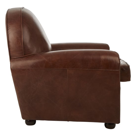 Sadalmelik Upholstered Faux Leather Classic Armchair In Brown_3