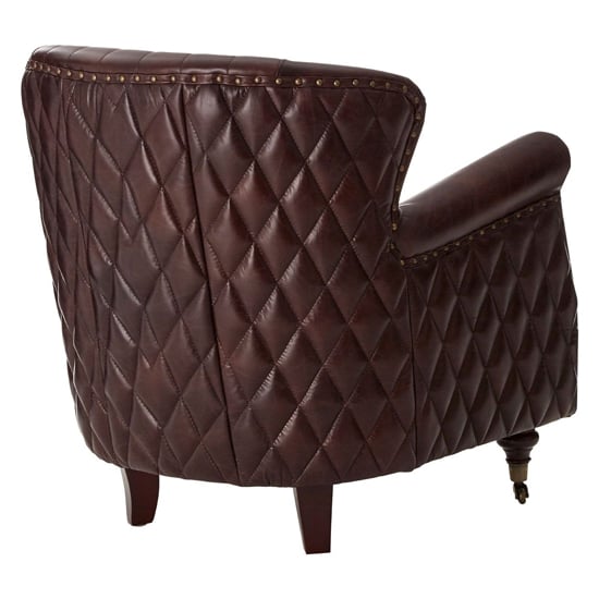 Sadalmelik Upholstered Genuine Leather Armchair In Brown_4