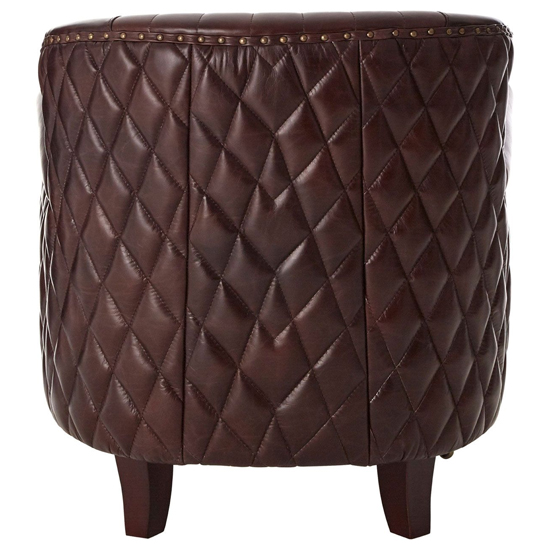 Sadalmelik Upholstered Genuine Leather Armchair In Brown_5