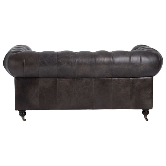 Sadalmelik Upholstered Leather 2 Seater Sofa In Dark Grey_6