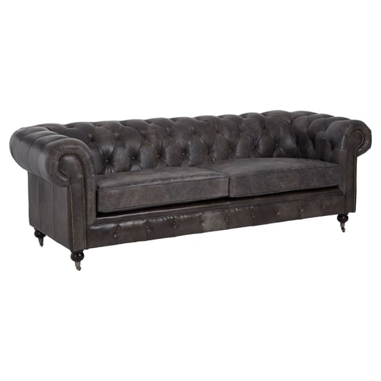 Sadalmelik Upholstered Leather 3 Seater Sofa In Dark Grey_2