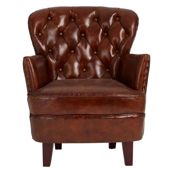 Sadalmelik Upholstered Leather Armchair In Mocha Brown_2