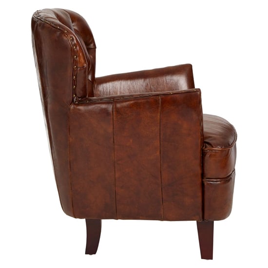 Sadalmelik Upholstered Leather Armchair In Mocha Brown_3