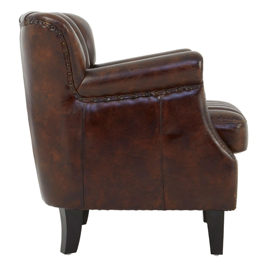 Sadalmelik Upholstered Leather Armchair In Weathered Brown_4
