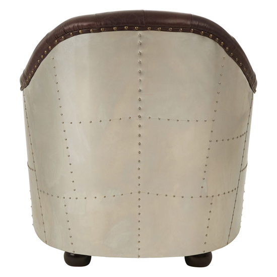 Sadalmelik Upholstered Leather Classic Armchair In Brown_4