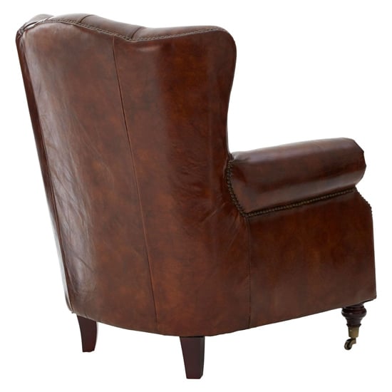 Sadalmelik Upholstered Leather Scroll Armchair In Brown_5
