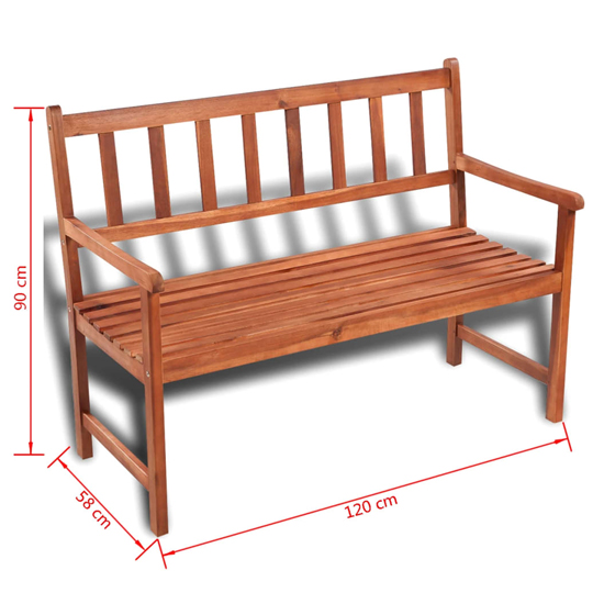 Sadie Wooden Garden Seating Bench In Brown