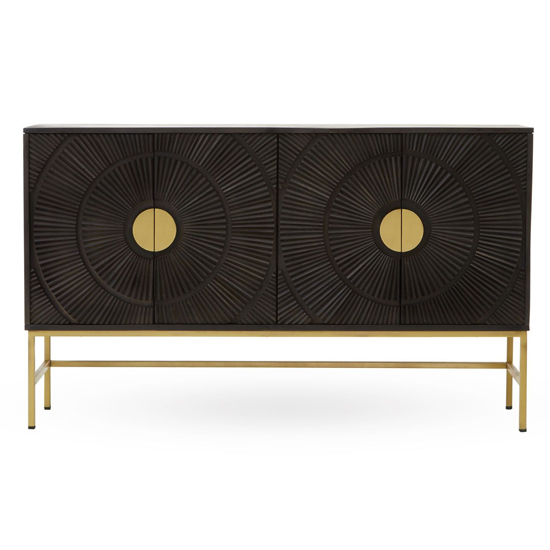 Read more about Sadri wooden sideboard with 4 doors in grey and gold