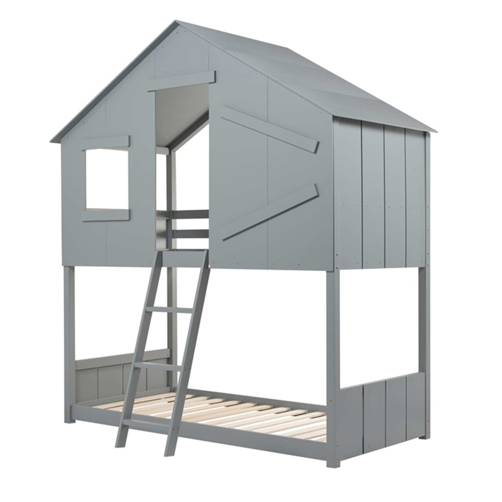 Safaris Wooden Bunk Bed With Ladder In Grey