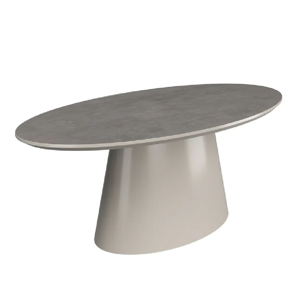 Read more about Safford wooden oval coffee table in light grey