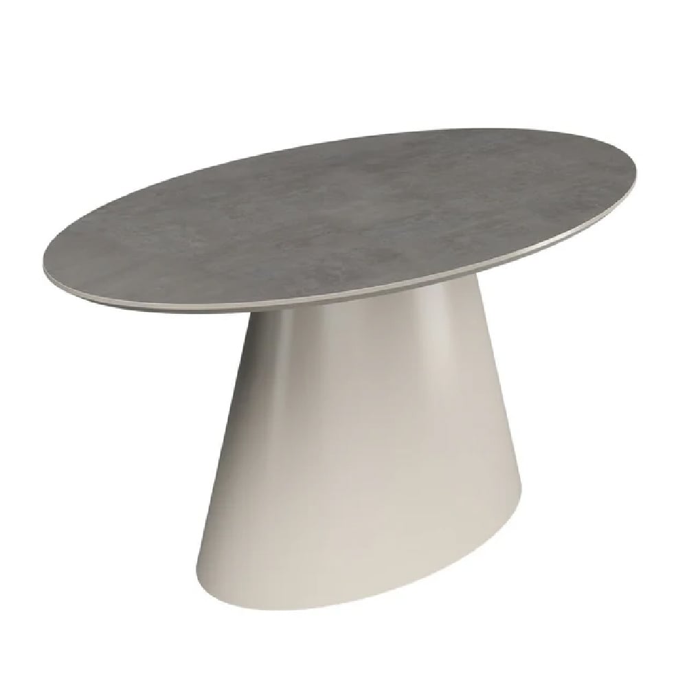 Read more about Safford wooden oval dining table in light grey