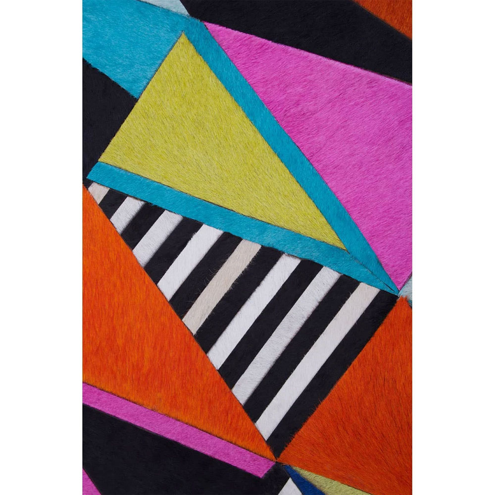 Safire Genuine Leather Geometric Wall Art in Multicolour