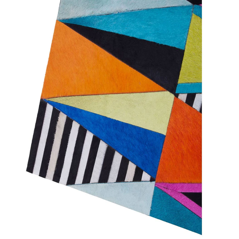 Safire Genuine Leather Geometric Wall Art in Multicolour