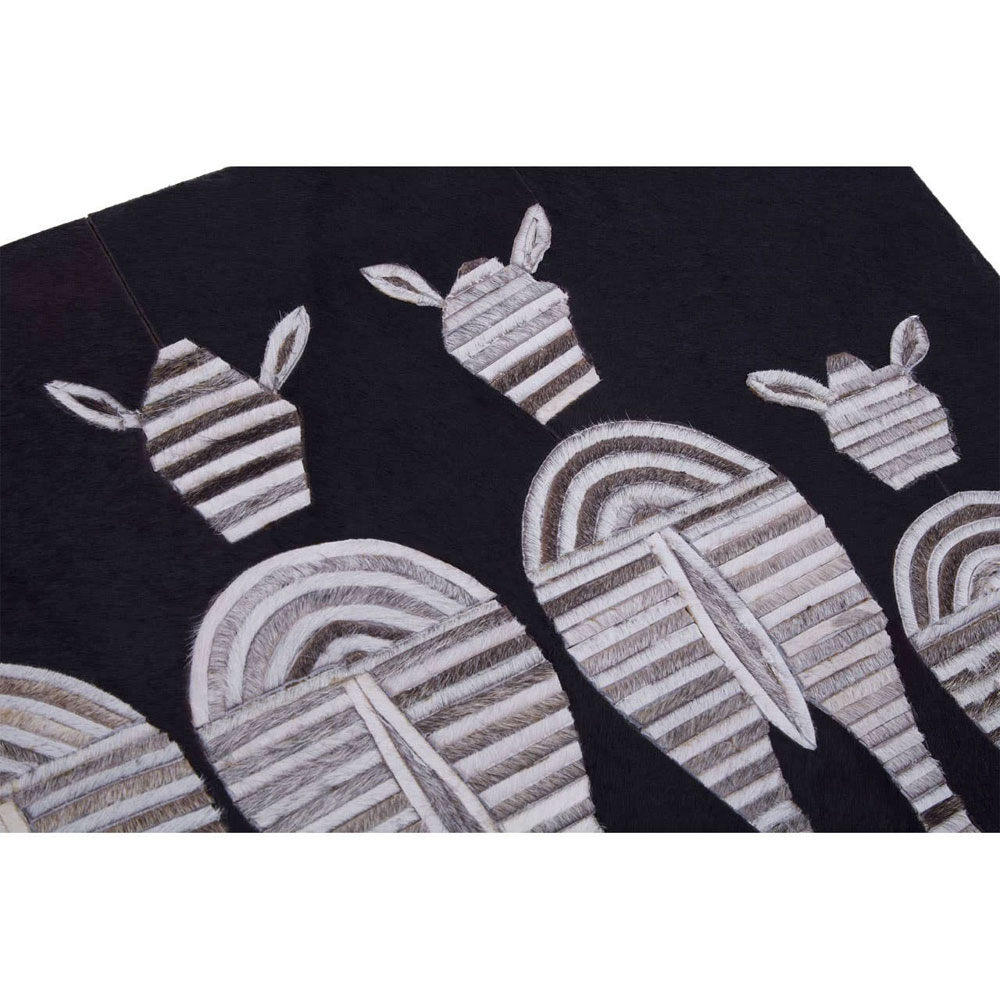 Safire Genuine Leather Patchwork Zebra Wall Art in Multicolour