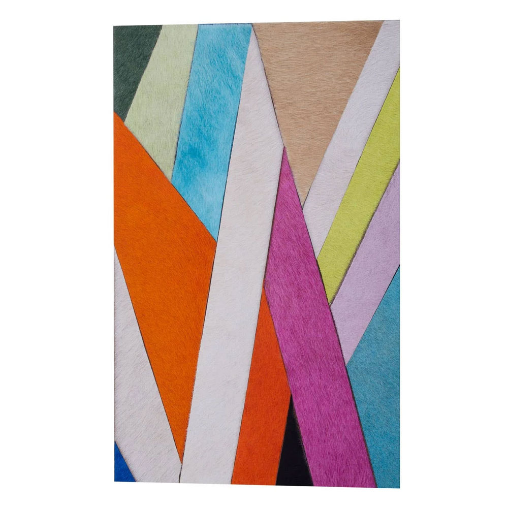 Safire Genuine Leather Striped Wall Art in Multicolour