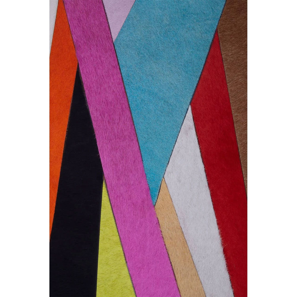 Safire Genuine Leather Striped Wall Art in Multicolour
