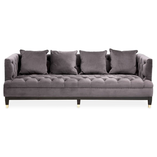 Safire Upholstered Fabric 3 Seater Sofa In Grey Furniture in Fashion