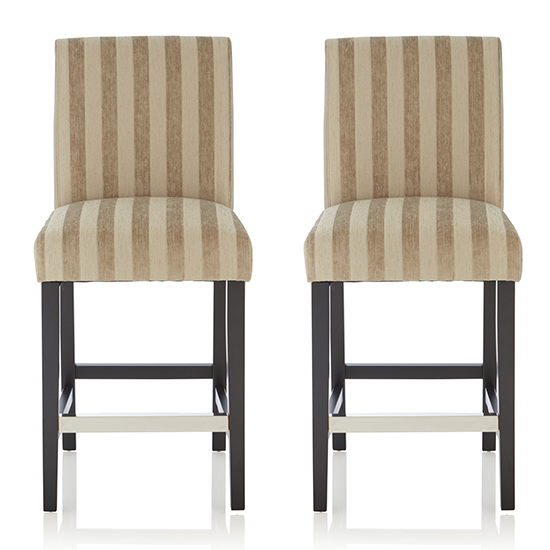 Photo of Saftill sage fabric fixed bar stools with black legs in pair