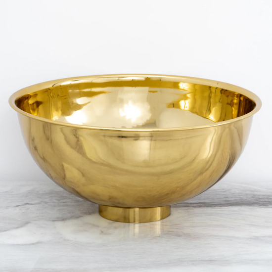 Saginaw Mirrored Decorative Bowl In Polished Gold Furniture in Fashion