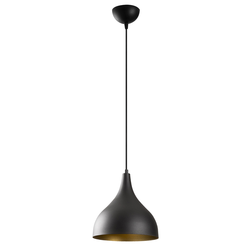 Saglam Metal Bell Shape Ceiling Pendant Light in Black and Gold