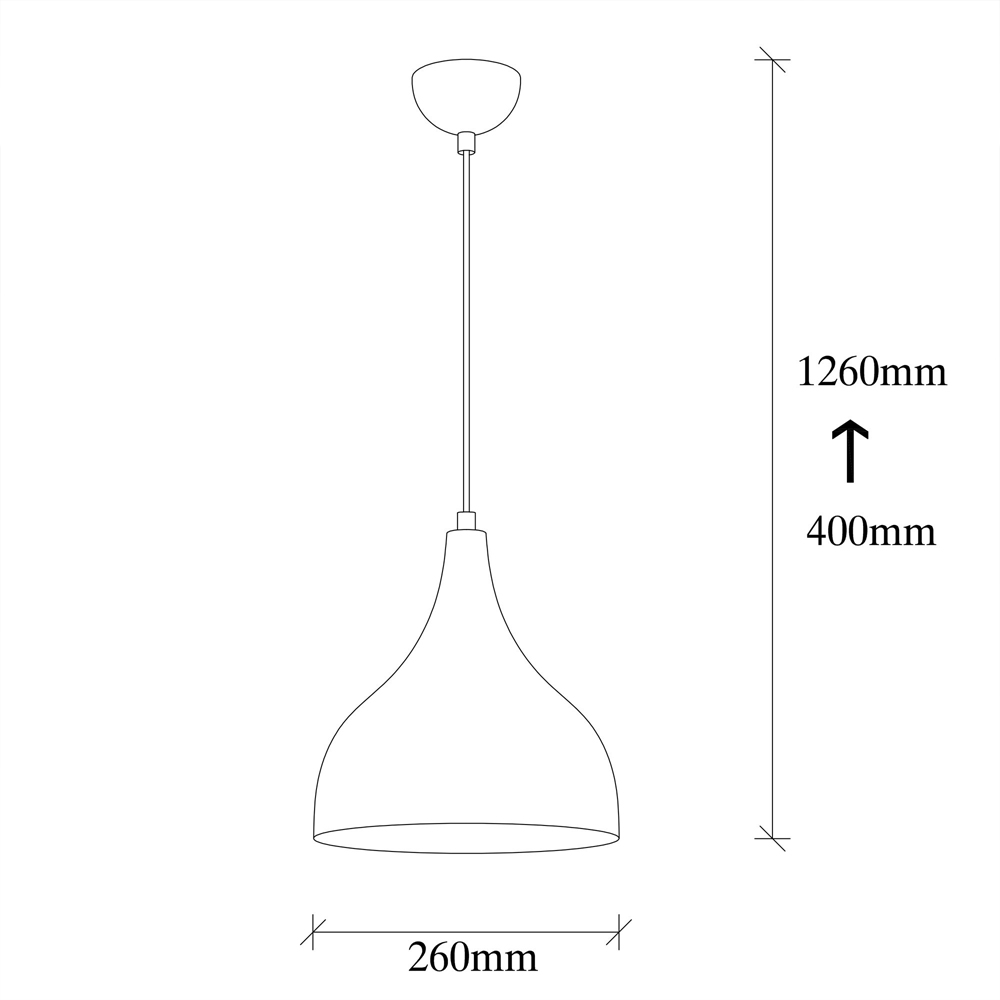 Saglam Metal Bell Shape Ceiling Pendant Light in Black and Gold