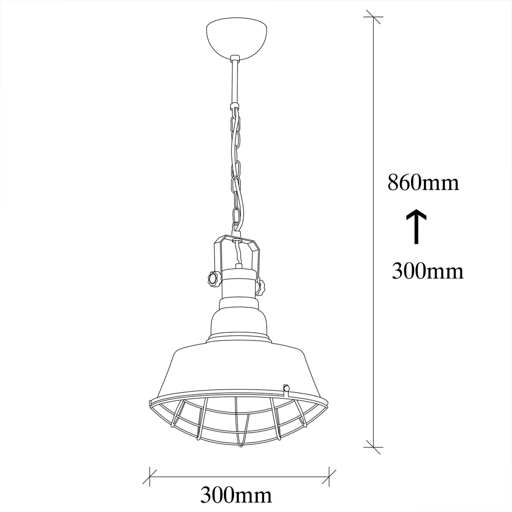 Saglam Metal Cage Ceiling Pendant Light in Black and Gold