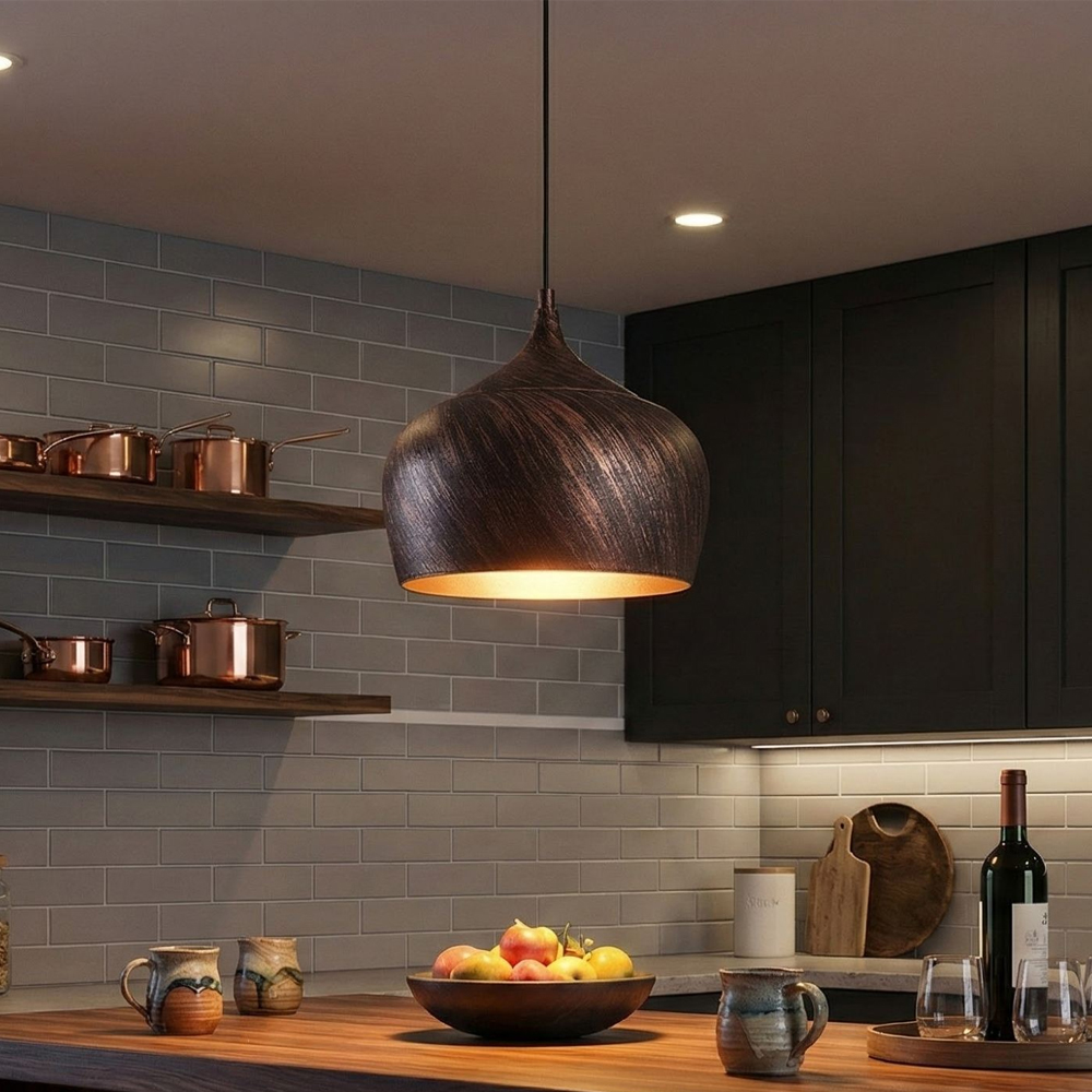 Saglam Metal Ceiling Pendant Light in Copper and Gold