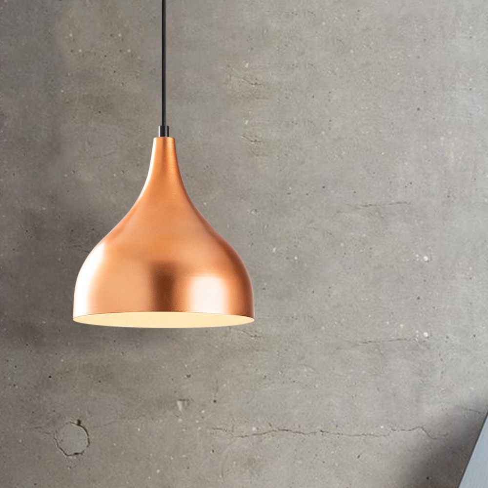 Saglam Metal Ceiling Pendant Light in Copper and White