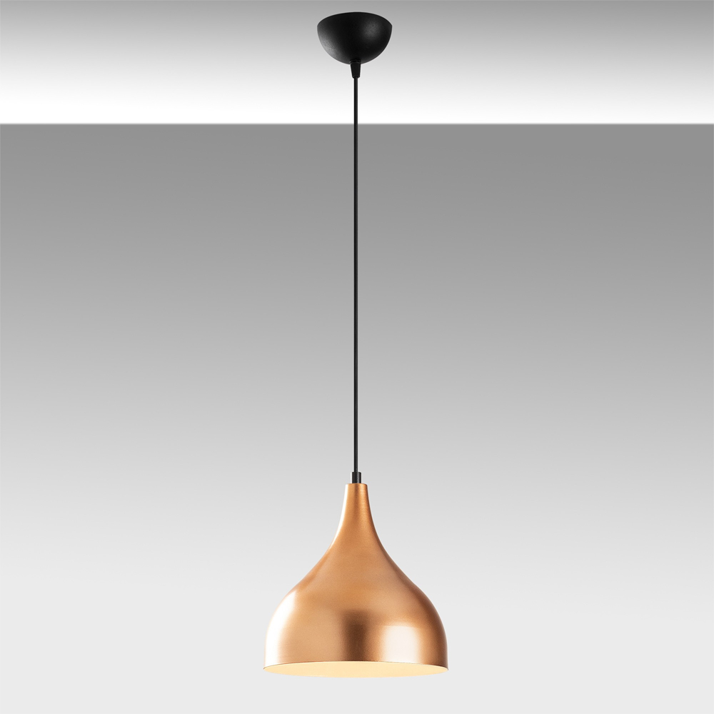 Saglam Metal Ceiling Pendant Light in Copper and White