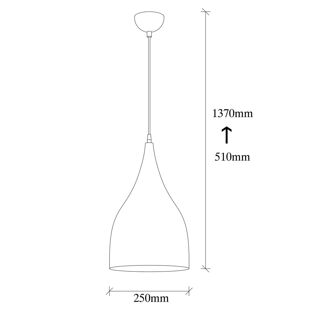 Saglam Metal Teardrop Shape Ceiling Pendant Light in Black and Gold