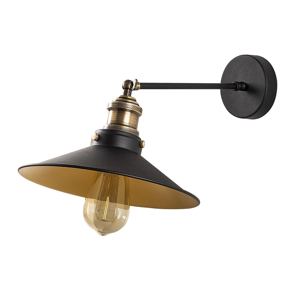Saglam Metal Wall Light in Black and Gold