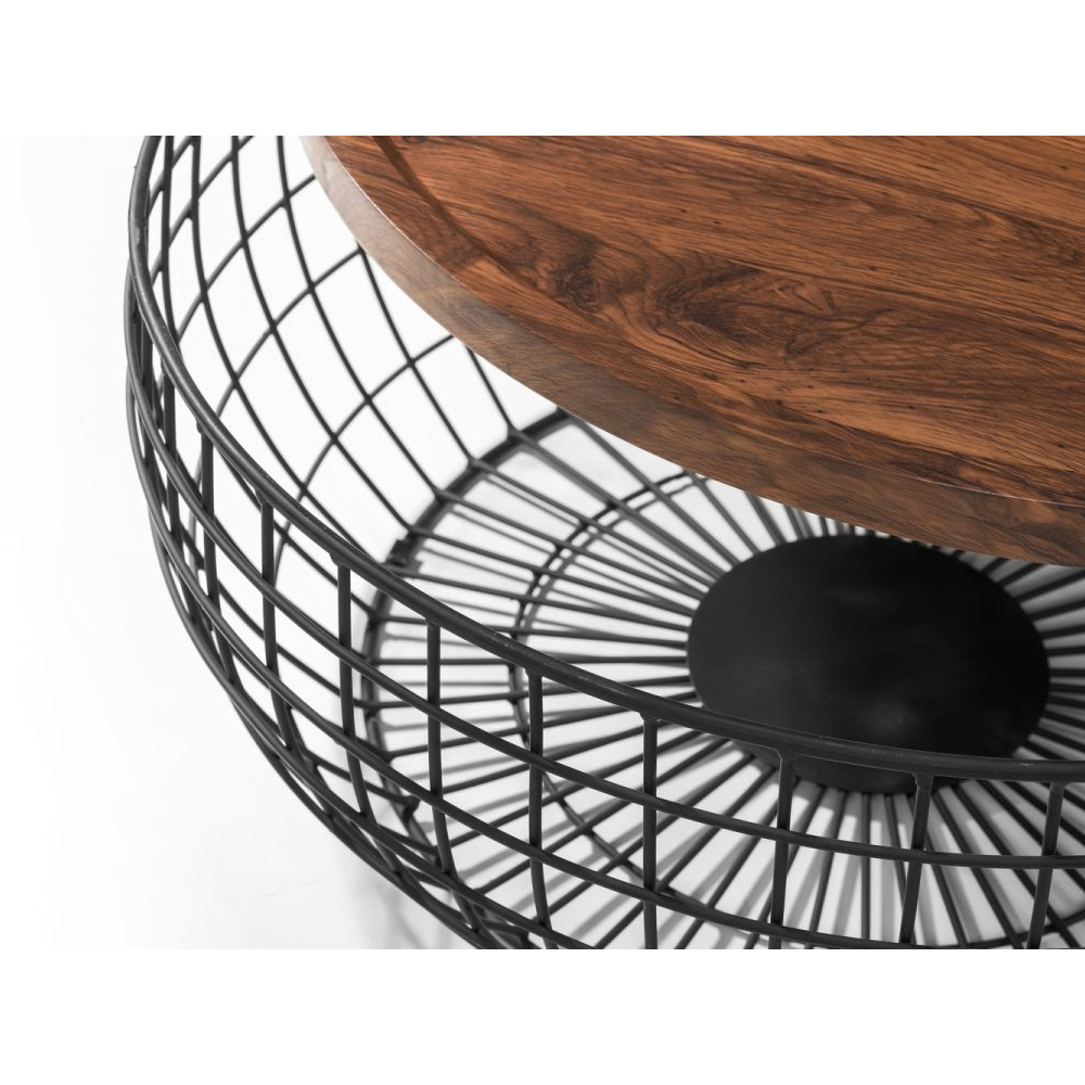 Sahalie Wooden Coffee Table With Metal Frame In Walnut
