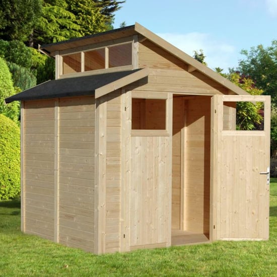 Product photograph of Saham Wooden 7x7 Shed In Unpainted Natural from Furniture in Fashion