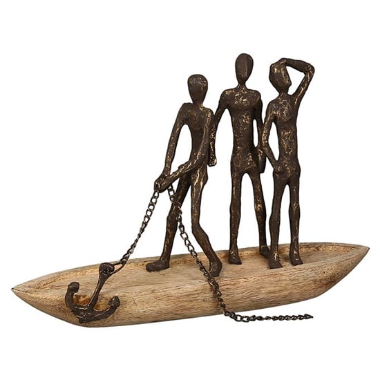 Read more about Sail away aluminium sculpture in bronze with wooden frame